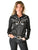 Cowgirl Tuff Womens White Satin Western Black Nylon L/S Shirt
