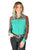 Cowgirl Tuff Womens Sheer Leopard Turquoise Poly/Spandex L/S Shirt