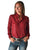 Cowgirl Tuff Womens Metallic Snakeskin Bling Red Poly/Spandex L/S Blouse