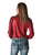 Cowgirl Tuff Womens Metallic Snakeskin Bling Red Poly/Spandex L/S Blouse
