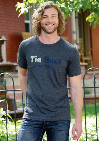 Tin Haul Unisex Original Art Logo Grey Cotton Blend S/S T-Shirt
