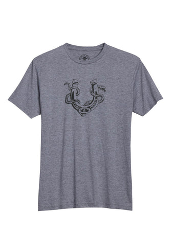 Tin Haul Unisex Rattle Snake Horseshoe Grey Poly/Cotton S/S T-Shirt