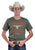Tin Haul Unisex Burnt Orange Steerhead Military Green 100% Cotton S/S T-Shirt