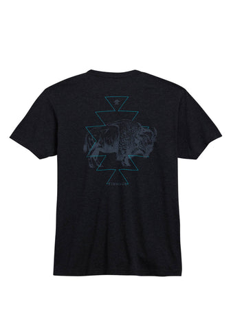 Tin Haul Unisex Bison Aztec Black Poly/Cotton S/S T-Shirt