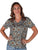 Cowgirl Tuff Womens Flowy V-Neck Snake Dusty Blue Poly/Spandex S/S T-Shirt