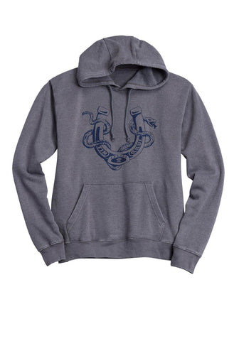 Tin Haul Mens Snake Around Horseshoe Grey Cotton Blend Hoodie