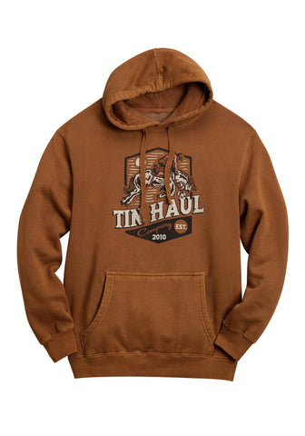 Tin Haul Mens Bronc Rider Orange Cotton Blend Hoodie