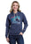Tin Haul Womens Roping Cowgirl Blue Cotton Blend Hoodie
