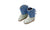 Old West Infant Girls Poppets Sparkling Silver/Sky Faux Leather Cowboy Boots