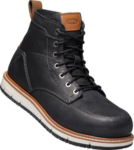 Keen Utility Mens San Jose 6in AT Black/Caramel Cafe Leather Work Boots 10 EE