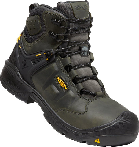 Keen Utility Mens Dover 6in WP Magnet/Black Leather Work Boots