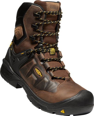 Keen Utility Mens Dover 8in WP 600 G Dark Earth/Black Leather Work Boots