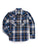 Ely and Walker Kids Boys Western Textured Plaid Blue/Black Poly/Cotton L/S Shirt