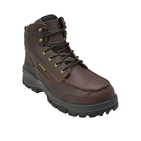 AdTec Mens Moc Soft Toe Waterproof Brown Leather Work Boots