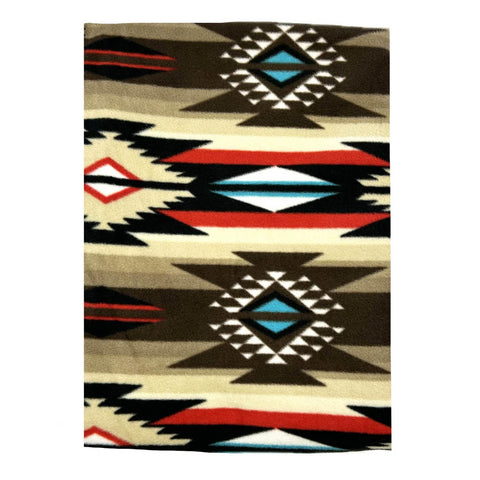 Rockmount Unisex Native Pattern Western Brown Fleece Throw Blanket