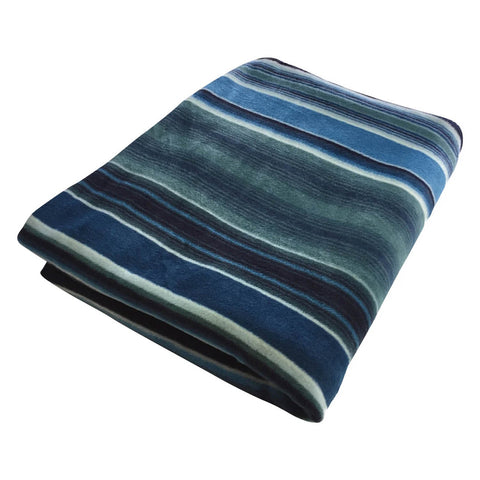 Rockmount Unisex Striped Pattern Western Blue Fleece Throw Blanket