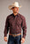Stetson Mens Geometric Sunburst Wine 100% Cotton L/S Shirt