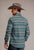 Stetson Mens Serape Stripe Brown 100% Cotton L/S Shirt
