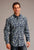 Stetson Mens Detailed Pailey Blue 100% Cotton L/S Shirt