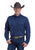 Stetson Mens 2473 Heather Flannel Navy 100% Cotton 1 Pkt L/S Shirt