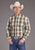 Stetson Mens Sandy Ombre Plaid Brown 100% Cotton 1 Pkt L/S Shirt