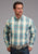 Stetson Mens 1927 Smoke Plaid Turquoise 100% Cotton 1 Pkt L/S Shirt