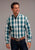Stetson Mens Forest Shade Plaid Green 100% Cotton L/S Shirt