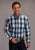 Stetson Mens River Ombre Blue 100% Cotton L/S Shirt