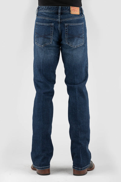 Stetson Men's Rocker Fit X-Back Jean - Low Rise Bootcut With Distressed Details
