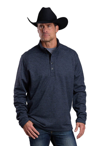 Stetson Mens Honeycomb Button Grey 100% Polyester Pullover Sweater