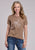 Stetson Womens Female Horserider Brown 100% Cotton S/S T-Shirt