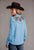 Stetson Womens Floral Crepe Blue 100% Rayon L/S Shirt