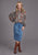 Stetson Womens Vintage Tapestry Grey 100% Rayon L/S Tunic