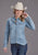 Stetson Womens Mountain Tableau Stitch Blue 100% Cotton L/S Shirt