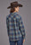 Stetson Womens Flannel Plaid Navy 100% Cotton L/S Shirt