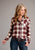 Stetson Womens Black Cherry Ombre Red 100% Rayon L/S Shirt
