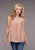 Stetson Womens 2100 Sunset Floral Pink 100% Rayon S/L Tank Top