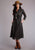 Stetson Womens Black Rayon/Nylon Horse Polkadot S/S Dress L