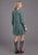 Stetson Womens Lucky Littl Floral Green 100% Rayon S/S Dress