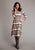 Stetson Womens Desert Serape Brown 100% Rayon L/S Dress