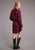 Stetson Womens Ombre Plaid Wine 100% Rayon L/S Dress
