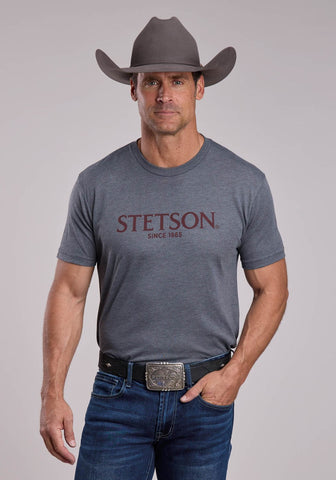 Stetson Unisex Stetson Since 1865 Vintage Grey Poly/Cotton S/S T-Shirt