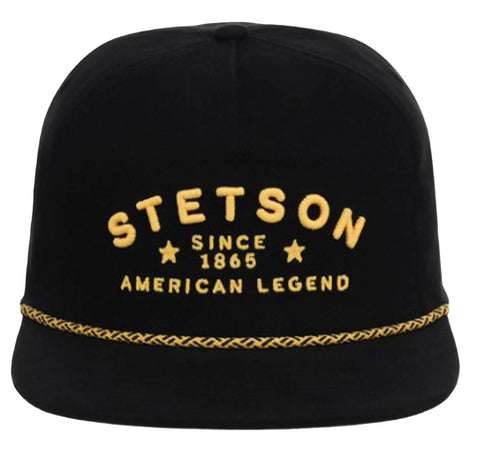 Stetson Unisex Since 1865 American Legend Black 100% Cotton Trucker Cap