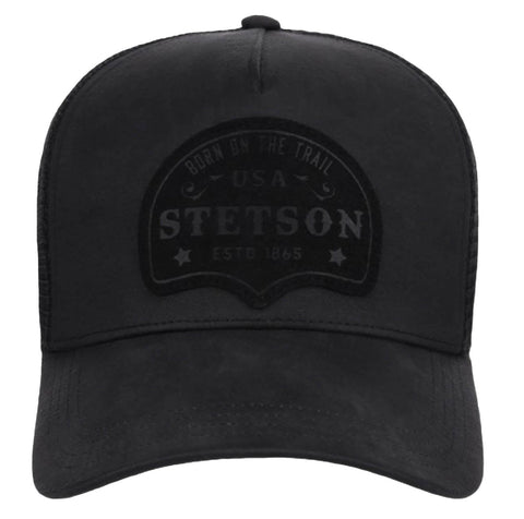 Stetson Unisex Born On The Trail Patch Black Cotton Blend Trucker Cap