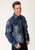 Stetson Mens Unlined Logo Denim Blue 100% Cotton Jacket