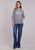 Stetson Womens Light Blue Script Logo Grey Cotton Blend Hoodie