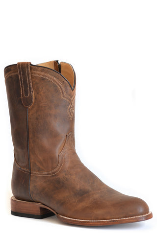 Stetson Mens Rancher Zip Brown Goat Leather Cowboy Boots