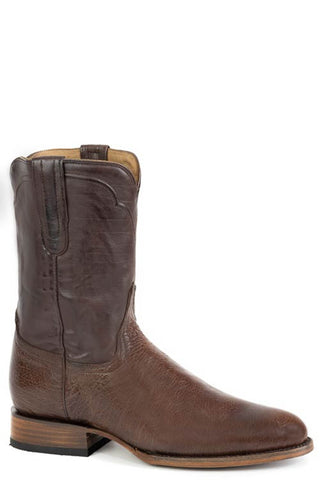 Stetson Mens Clay Burnish Brown Ostrich 10in Cowboy Boots