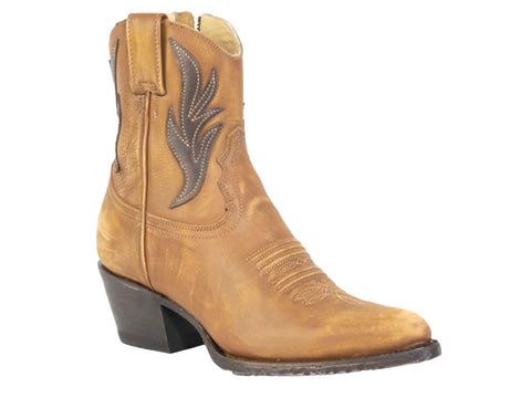 Stetson Womens Eliza Brown Leather Cowboy Boots