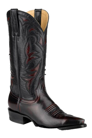 Stetson Womens Georgia Black Cherry Leather Cowboy Boots